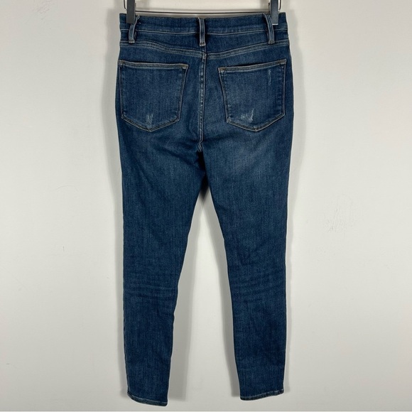 ❤️ Frame Denim Blue Skinny Jeans with Distressed Details Le High Skinny 27x28 - Picture 3 of 9